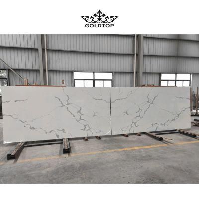 Factory Wholesale Artificial Stone Polished/Honed Surface Black/White/Beige Vein Kitchen/Bathroom/Living Room Countertop Stream Quartz for Home