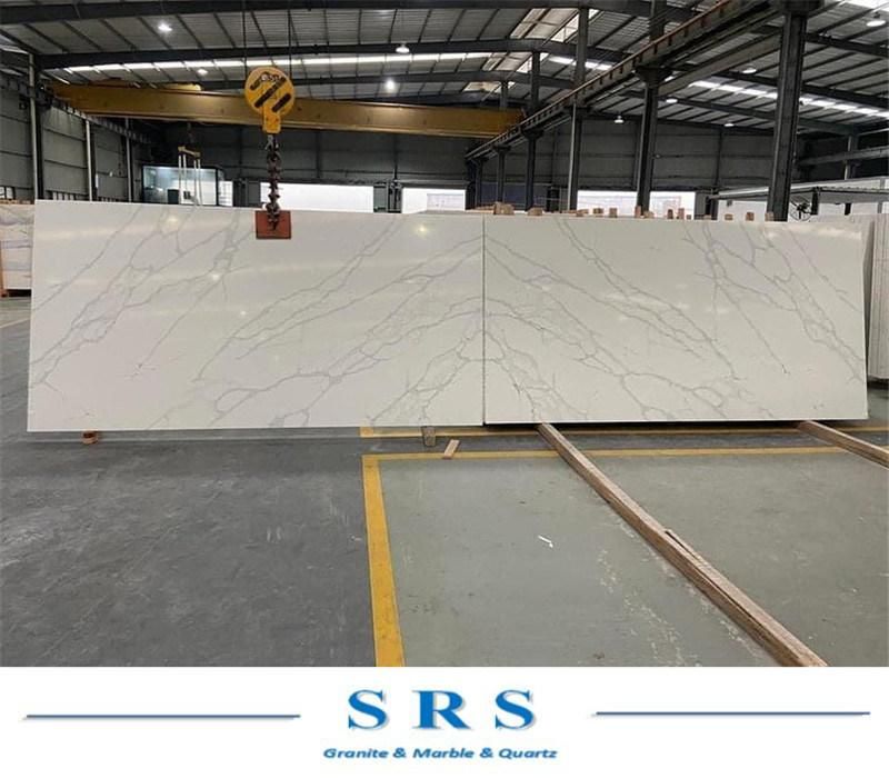 Calacatta White Artificial Quartz Slab for Countertop Top/Flooring/Indoor Decoration