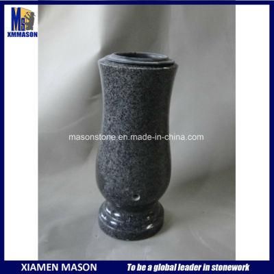 Chinese Grey Granite Memorial Vases for Gravestones