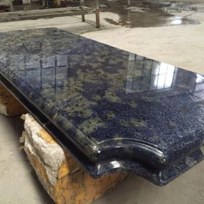 Luxury Villa Design Brazilian Sodalite Blue Granite Kitchen Countertop