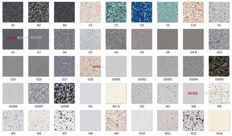 Big White Aggregate Cement Polished Terrazzo White for Tile and Basin