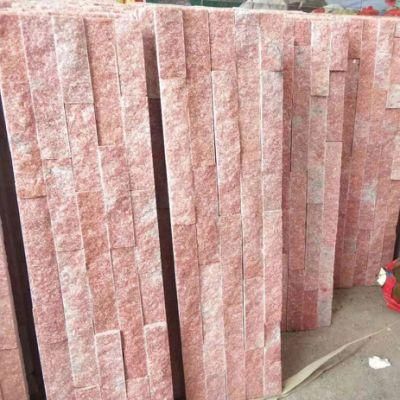 Building Material Natural Slate Quartz Stone Pink Cultured Stone on House