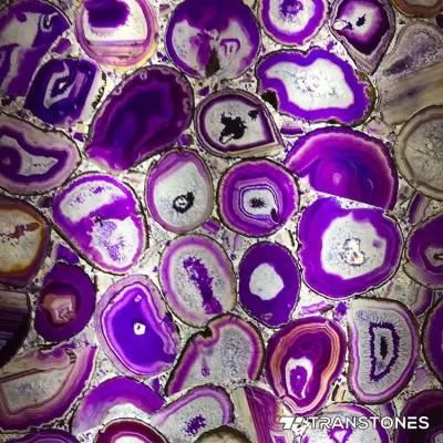 Polished Natural Translucent Backlit Agate Wall Interior Decoration