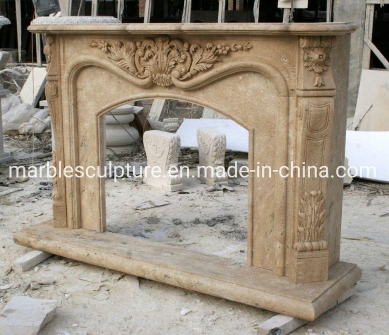 Classic Home Decoration Antique Stone Marble Fireplace (SYMF-178)