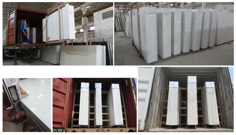 Heat Resistant Artificial White Engineering Stone Slab Quartz