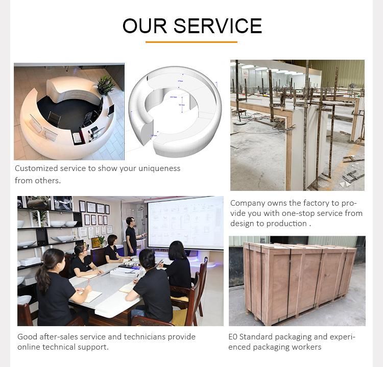 Hospital/ Hotel/ Office Reception Desk Vanitytop Countertop Material Modified Acrylic Solid Surface