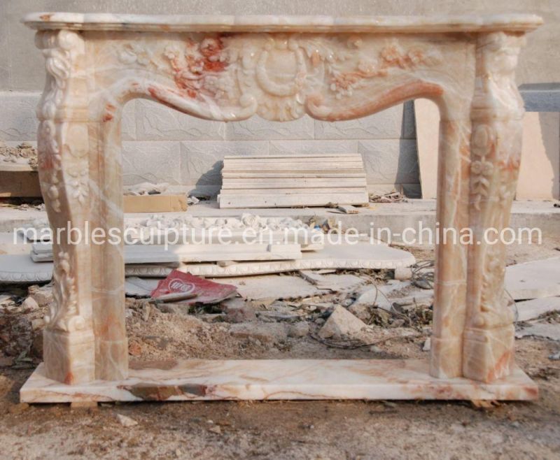 Hand Carving Natural Stone Marble Fireplace Home Decoration (SYMF-268)