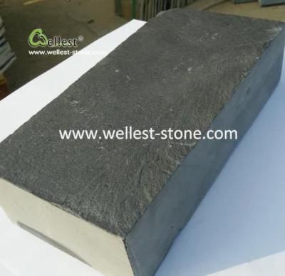 China Black Slate Cobble Paving Stone, Cube Stone for Pavement