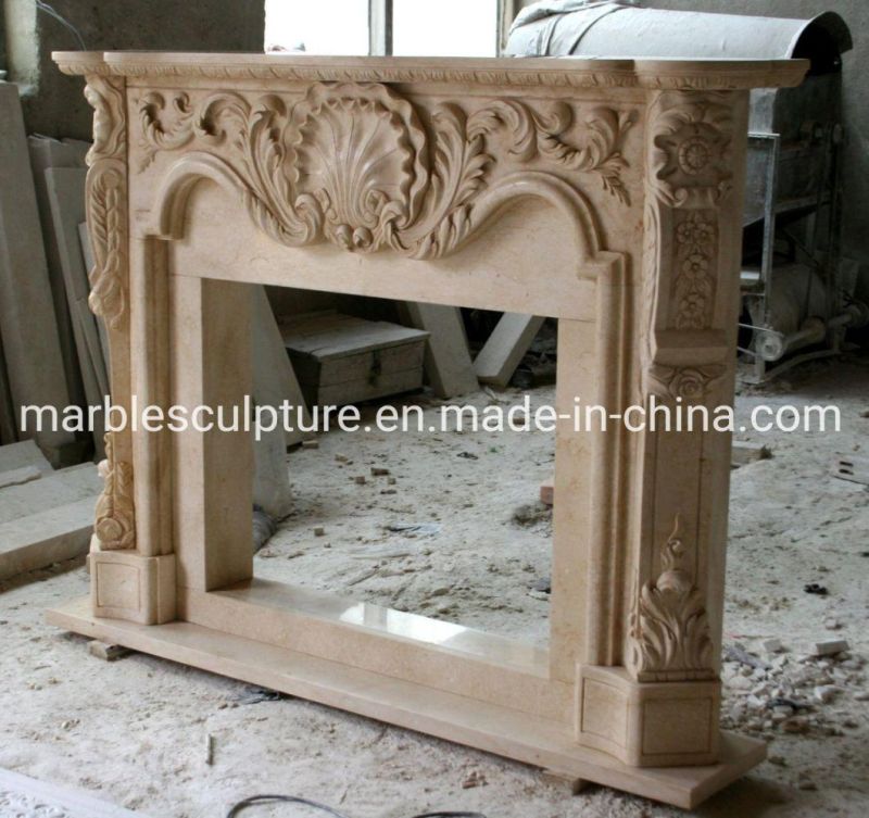 Beautiful Home Decoration Marble Natural Stone Fireplace Designs (SYMF-115)