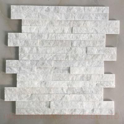 Decorative White Quartzite Natural Stone Veneer Wall Panels Cladding for Sale