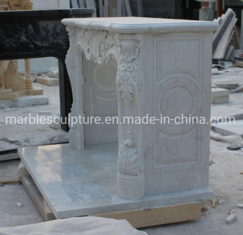 Hot Selling Classic White Marble Sone Mantel Fireplace (SYMF-280)
