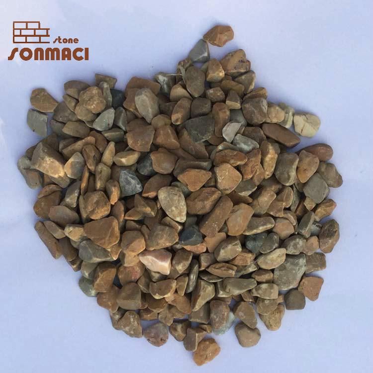 Factory Supply Garden Natural Tumbled Round Yellow Stone Pebble for Sale