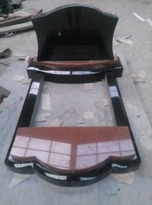 High Quality Red with Black Granite Monument Tombstone Memorials