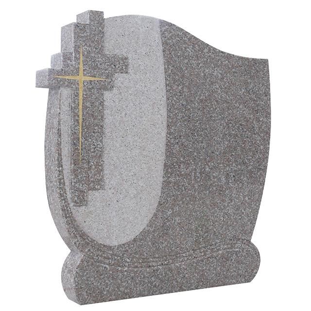 Fast Delivery Pink or Red Granite Headstone with Double Cross