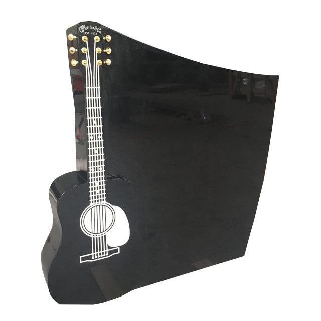 Cheap Black Memorial Headstone with Guitar Design