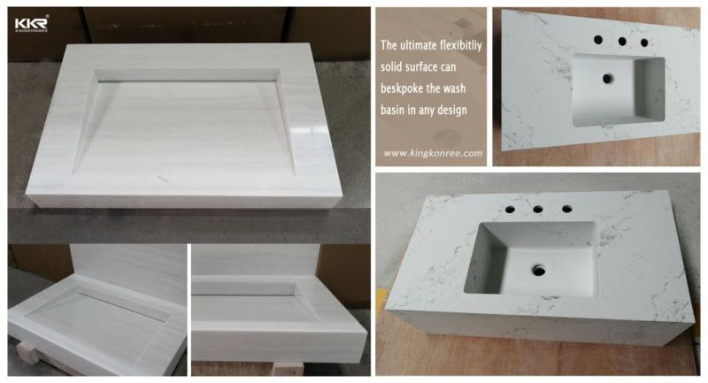 Kingkonree Quartz Stone Bathroom Vanity Countertop Solid Surface Vanity Top