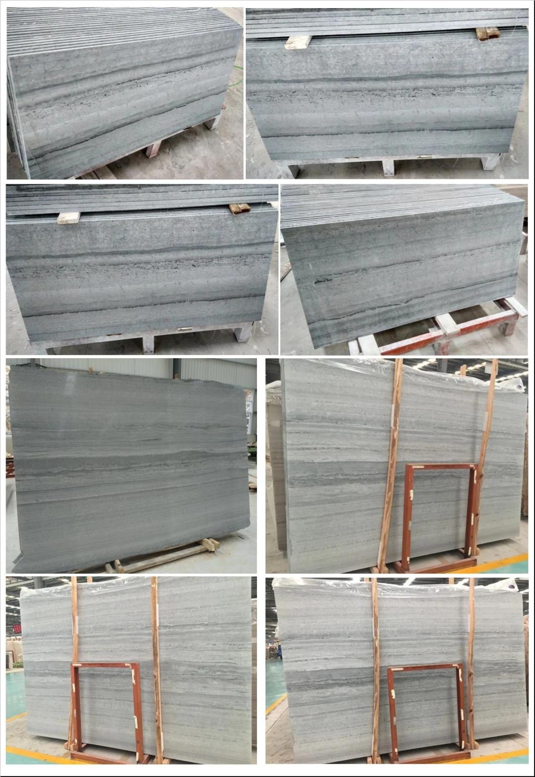 Blue Wooden Marble Natural Timber Blue Slabs Tiles Mosaic