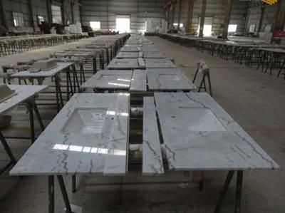 Natural Carrara/Calacatta/White Marble Vanity Tops/Table/Countertops for Bathroom Design