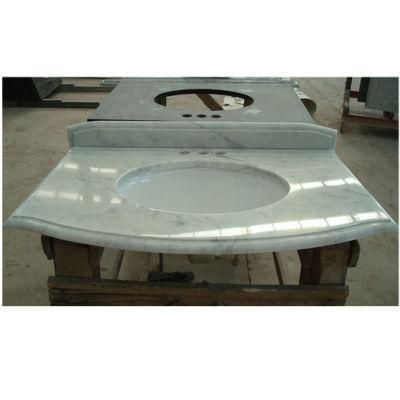 Classic Design Natural Carrara White Marble Countertop with Basin Chinese Supplier