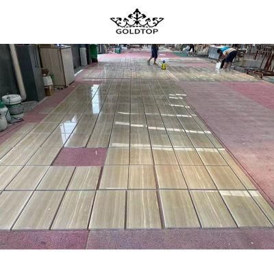 Popular Natural Italy Wooden Beige/Beige Marble Slab and Tile for Hotel Wall Floor Decorate