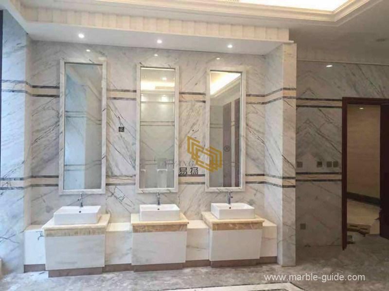 White Marble Tile Picasso Green/White Marble Tile for Bathroom/Staircase/Flooring/Wall