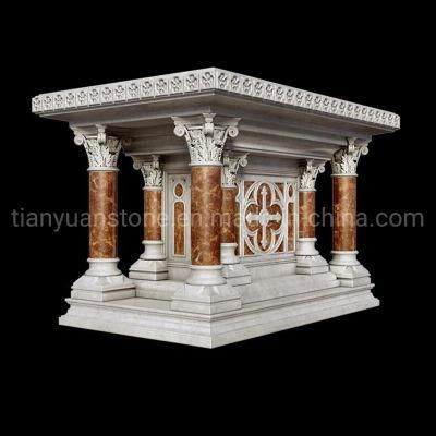 Hand Carved Natural Marble Stone Church Pulpit Altar Table