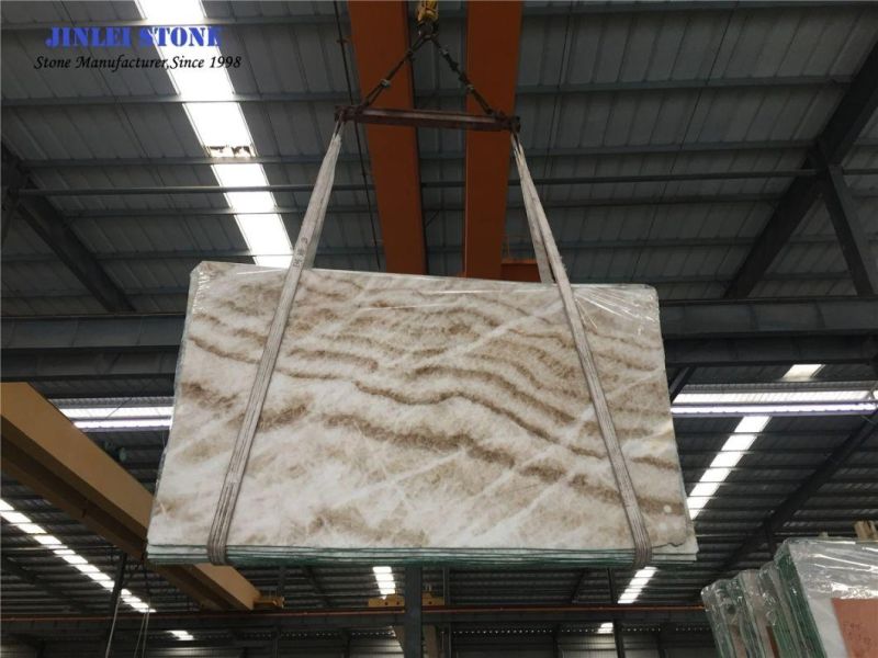Building Construction Transparent Beige Onyx for Wall Background Wall Decoration Projects Paving Slab