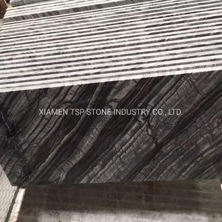 Zebra Black Wooden Vein Marble Tiles for Interior Floor Wall Decoration