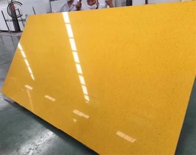 High Quality Sparkle Yellow Artificial Quartz Stone for Kitchen Countertops