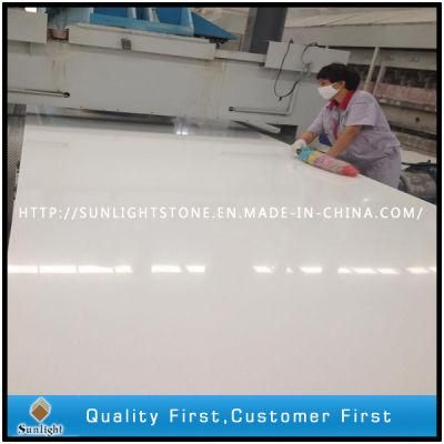 Polished White Quartz Engineered Artificial Quartz Stone for Countertop