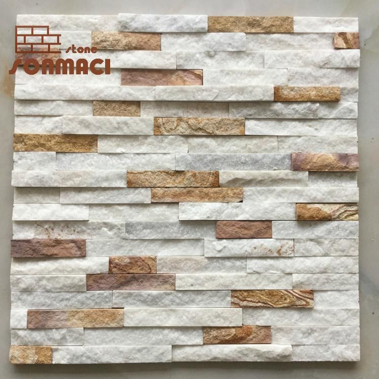 Hot Sale Natural Multicolor Slate 3D Walll Panel Tiles