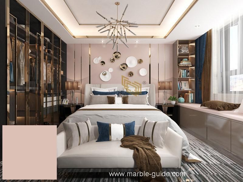 Artificial Pure Pink Marrone Rosa Sintered Stone Panel for Bathroom Shower Wall/Wall Decoration