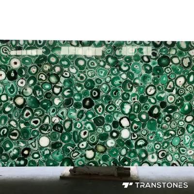Semiprecious Agate Stone Slabs Green Agate Stone for Green Onyx Table Top Agate