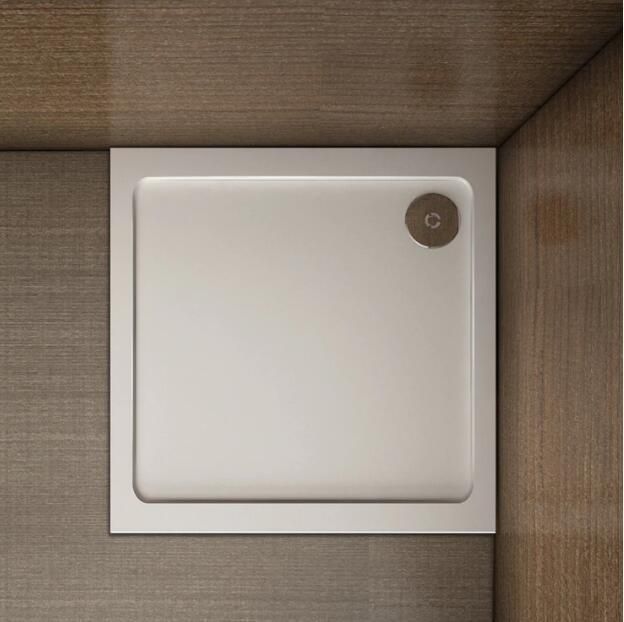 Stone Resin Shower Tray Shower Plate White Shiny Anti-Slip Ultraslim 4cm Marble and Resin Mixed Multiple Size
