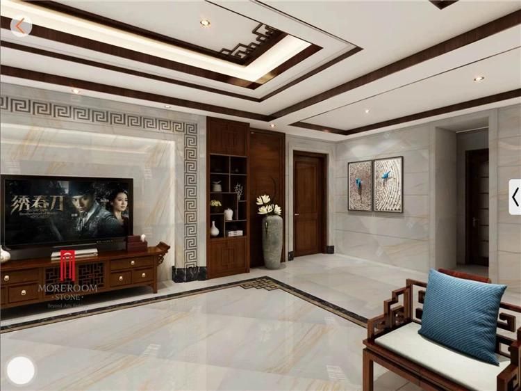 Natural Stone White Marble with Golden Veins Textures Slab