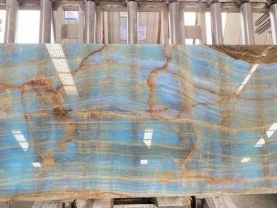 Blue Luxury Stone/Marble/Onxy Composited with Aluminum Honeycomb Tile and Slab
