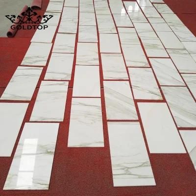 China Natural Stone Polished/Honed Calacatta Gold Marble Mosaic for Floor Tiles/Wall Slabs/Stairs/Sills/Column/Interior Decoration