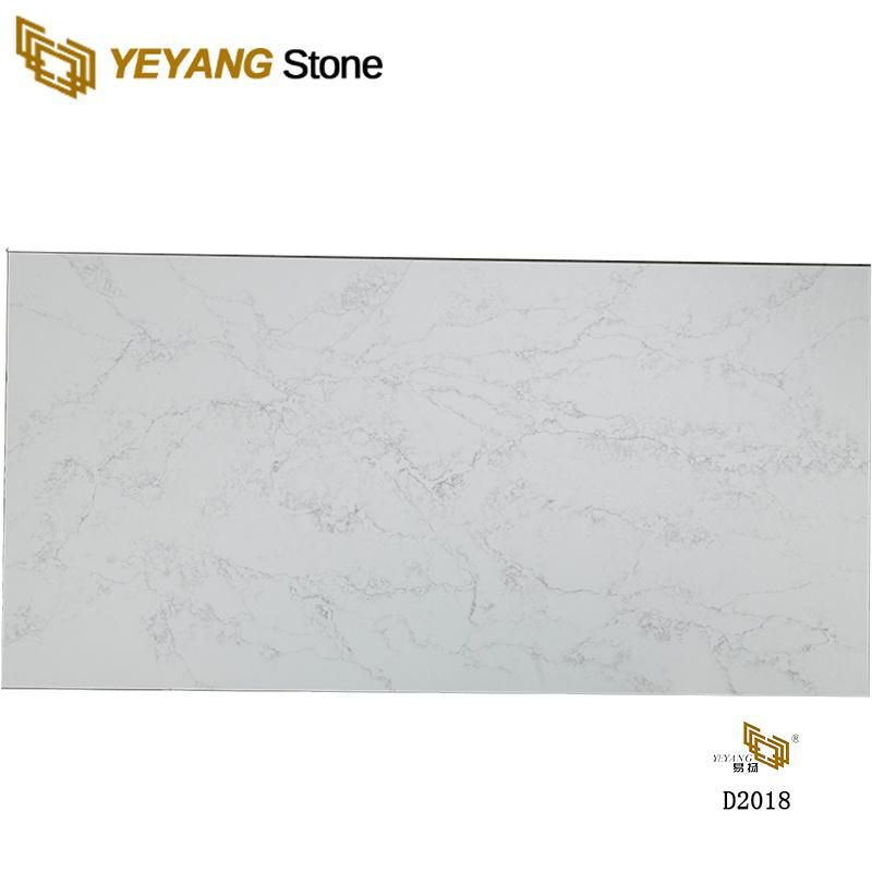 Calacatta Quartz Backsplash Quartz Floor/Tile/Slab Kitchen Countertop for Building Project