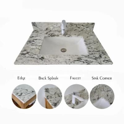 Wholesale Riprap White Granite Stone Accessories Lowes Bathroom Countertop Vanity Tops