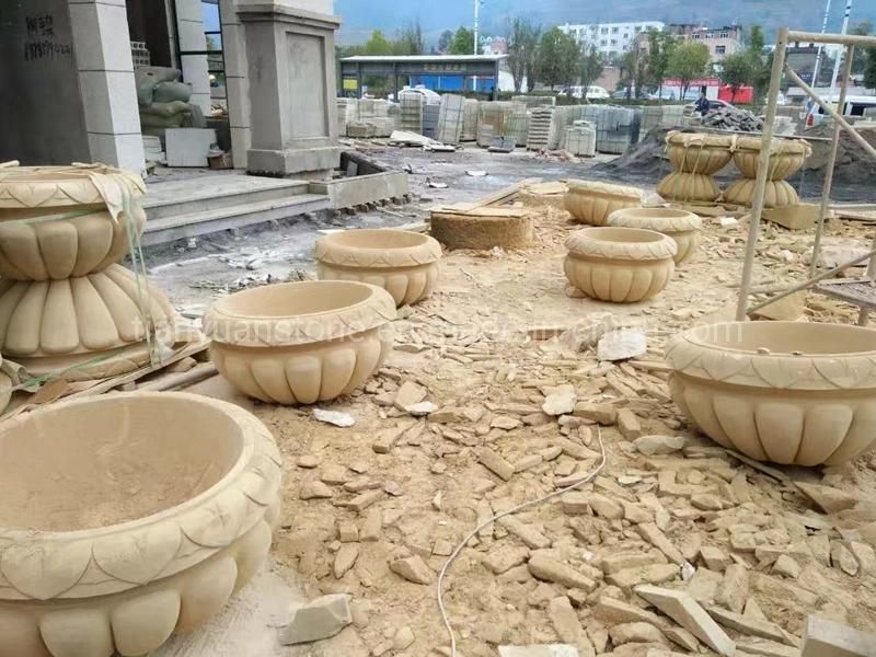 Yellow Sandstone Sculpture Relief for Wall Hanging Art Decoration