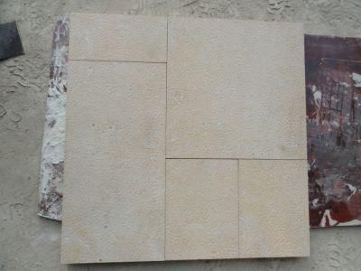 French Pattern Floor Paver European Classical Type Beige Limestone Honed or Bushhammered