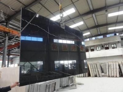 Popular Natural Black Marble/Nero-Marquina Marble Slab and Tile for Hotel Wall Floor Decorate