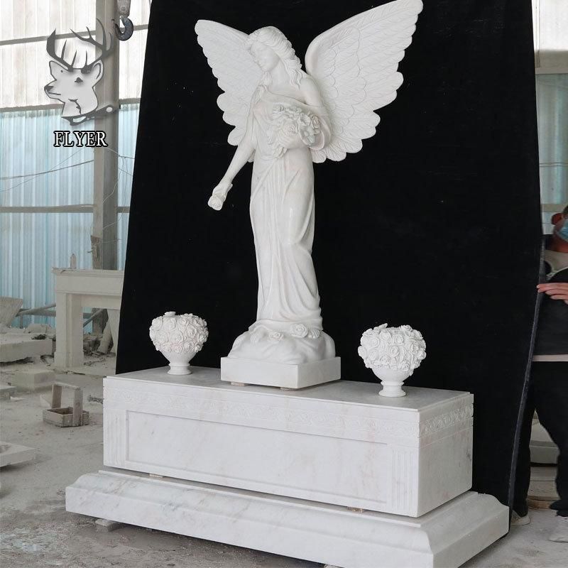 Hot Sale Customized Cemetery Decoration Marble Beautiful Angel Sculpture Statue Monument