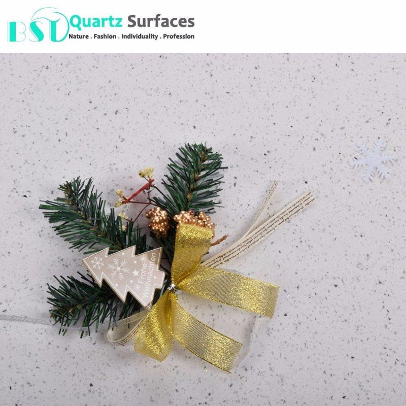 Sparkle White Mirror Artificial Quartz Stone Slabs for Countertop