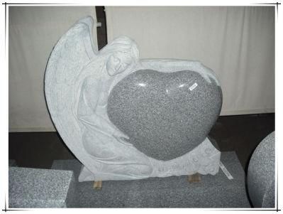 Granite Angel Headstone Double Angel Memorial Angel Cemetery for American Style