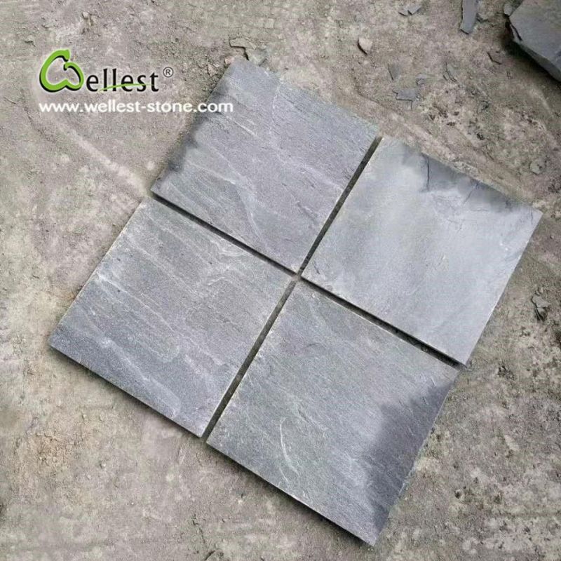 Cheap Price Black Split Slate for Roofing, Flooring and Wall 24X24cm