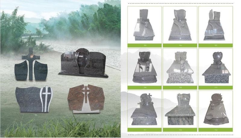 Poland Style Europe Customization Monument Black Granite Tombstone