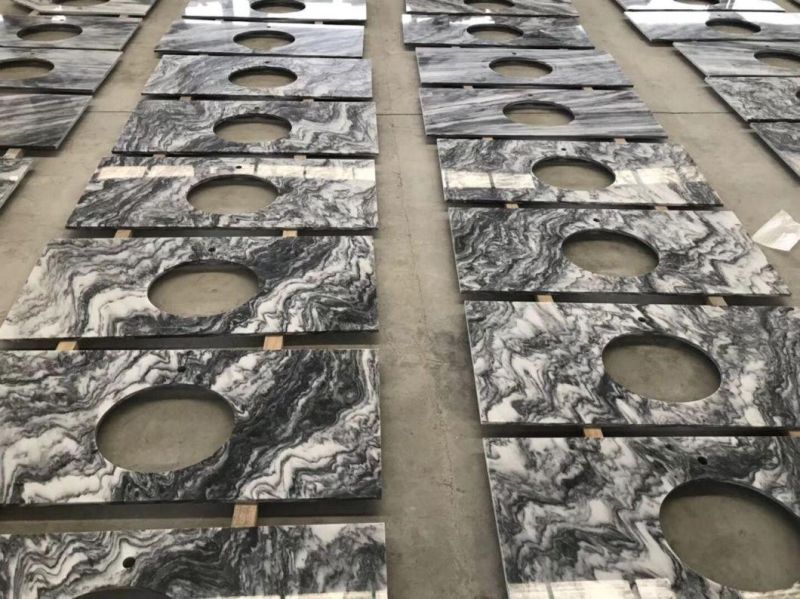 Natural Polished Black/White Marble Vanity Tops for Bathroom/Kitchen Project Wholesale