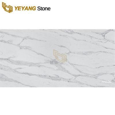 White Quartz Custom Countertops for Kitchen/Bathroom/Restaurant/Hotel/Coffee/Reception Table Quartz Factory
