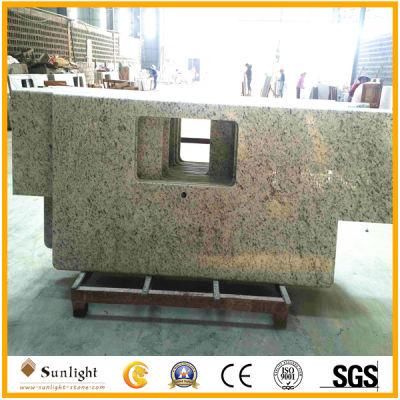 Customized Popular Brazil Rose White Granite Bathroom Vanity Counter Tops